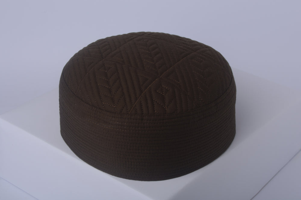 men prayer cap in brown color