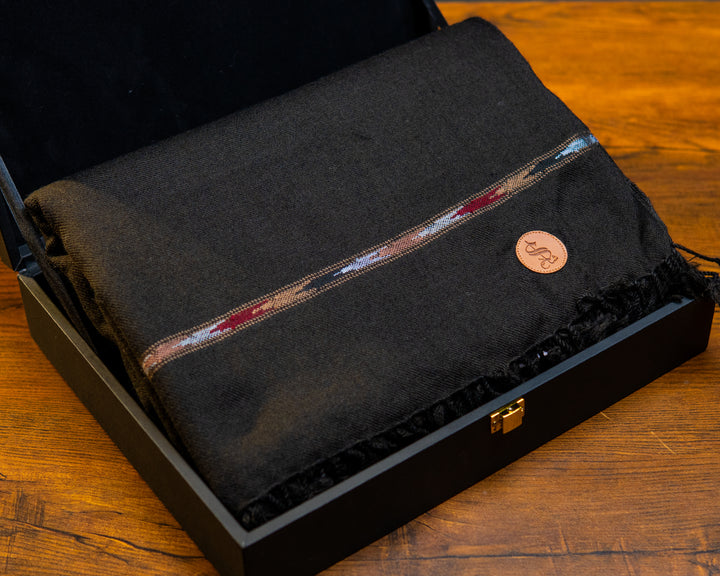 Wool Blended Shawl | Black