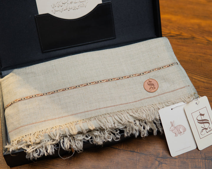 Rabbit Wool Blended Shawl | Stone Beige