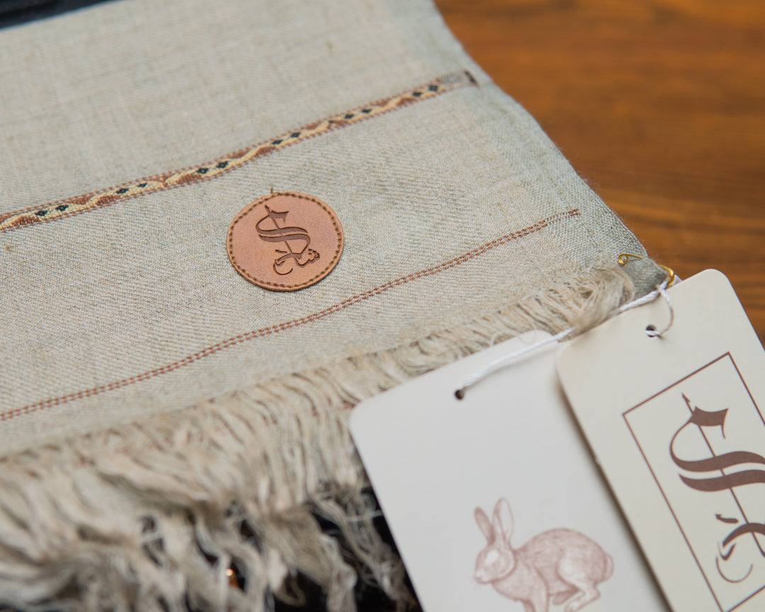Rabbit Wool Blended Shawl | Stone Beige