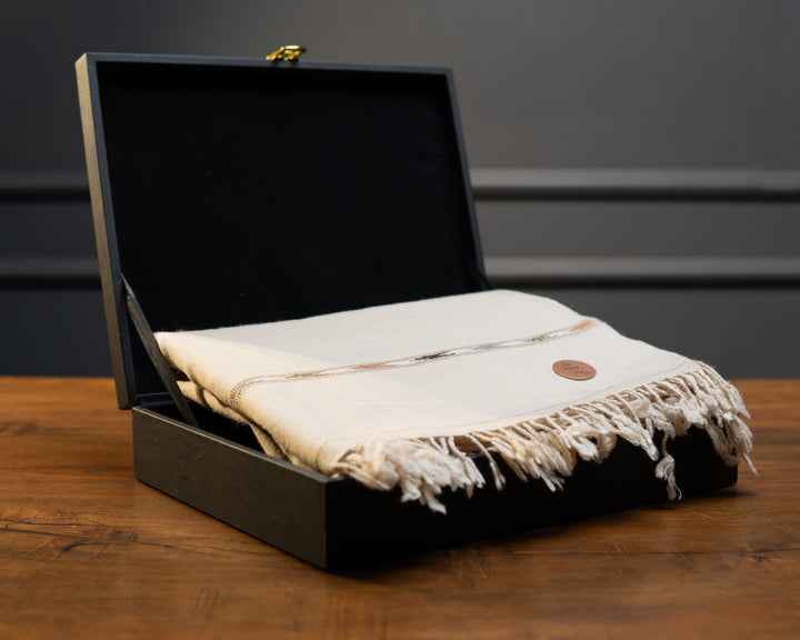 Wool Blended Shawl | Cream