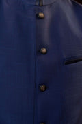 Sharp Blue Slub Waistcoat for Men shalwar kameez