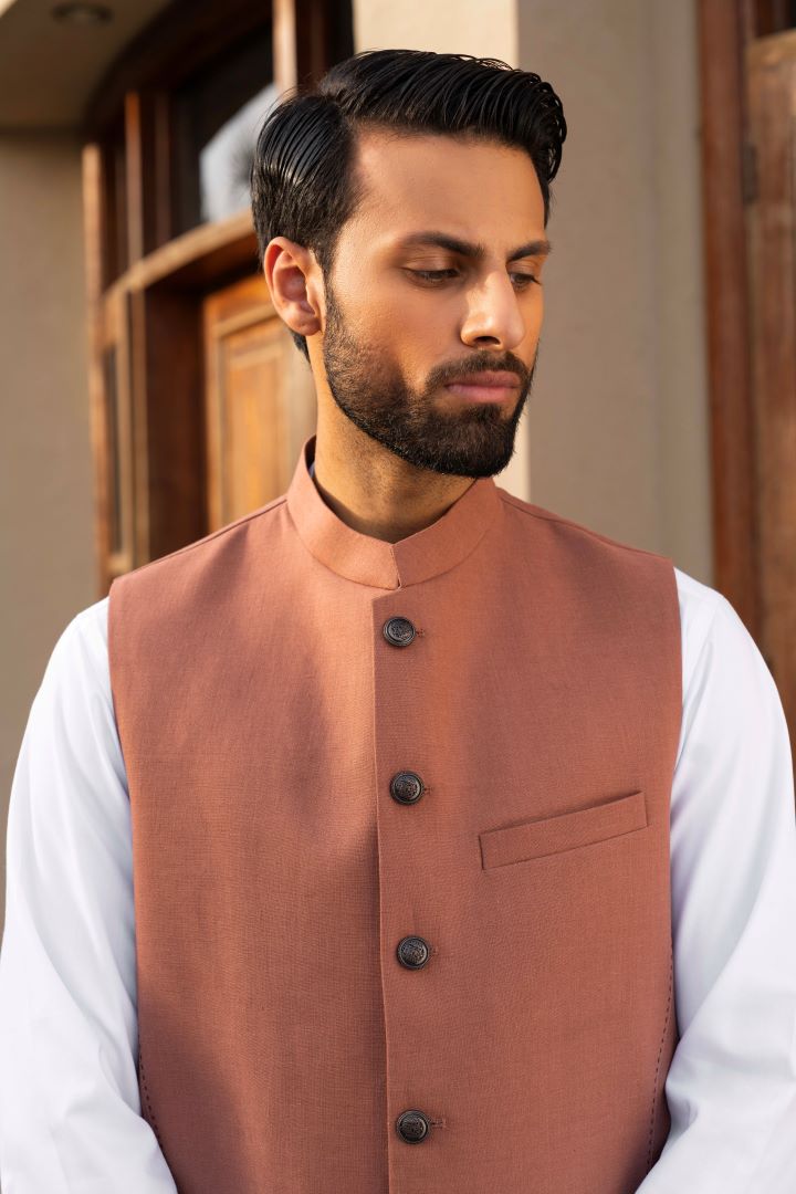 Buy Sand Brown Waistcoat for Men Online