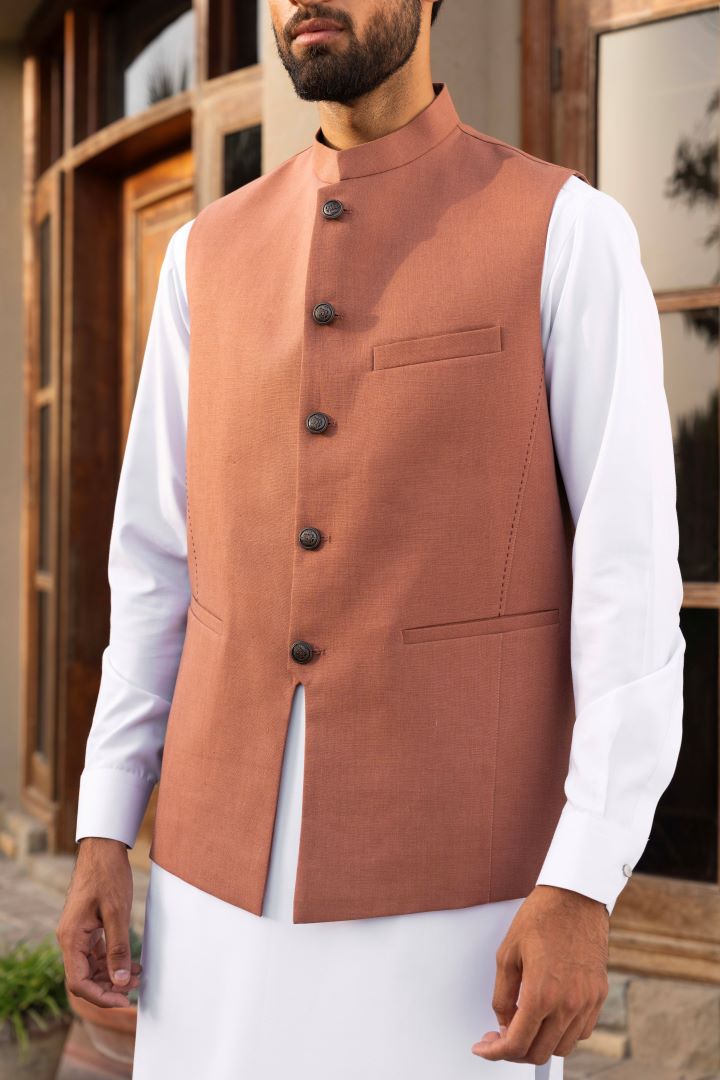 Sand Brown Waistcoat for Men Online