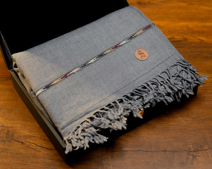 Wool Blended Shawl | Silver