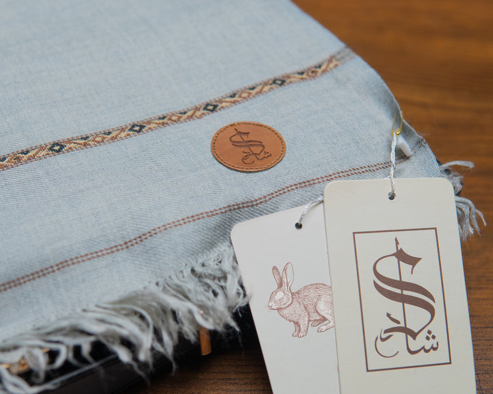 Rabbit Wool Blended Shawl | Silver