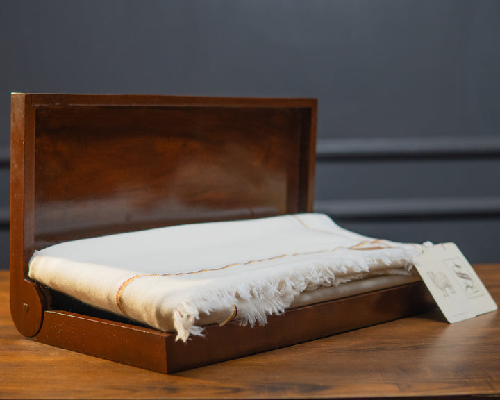 Royal Luxe 100% Lambswool Shawl | Off White