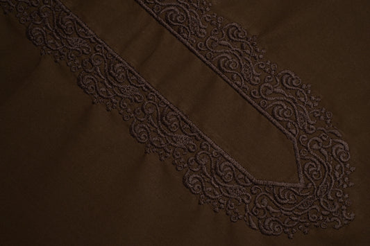 Buy Dark Brown Egyptian Embroidery Suit for Men online | Shaad Fabrics