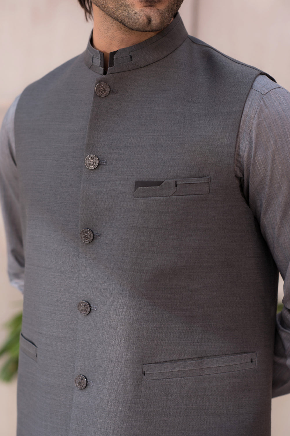 Charcoal Grey Waistcoat for Men