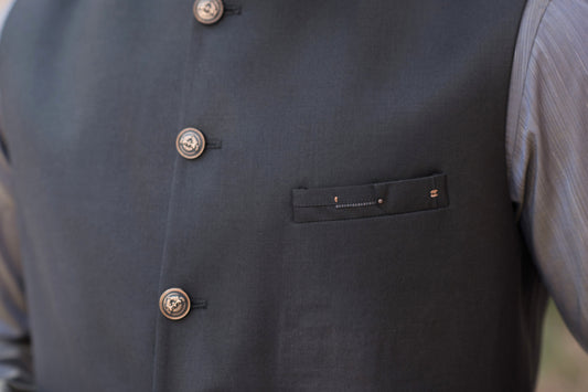 Onyx Black Waistcoat (W.C 008)